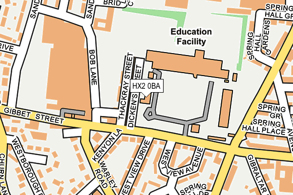 HX2 0BA map - OS OpenMap – Local (Ordnance Survey) HX2 0BA map - OS OpenMap – Local (Ordnance Survey)