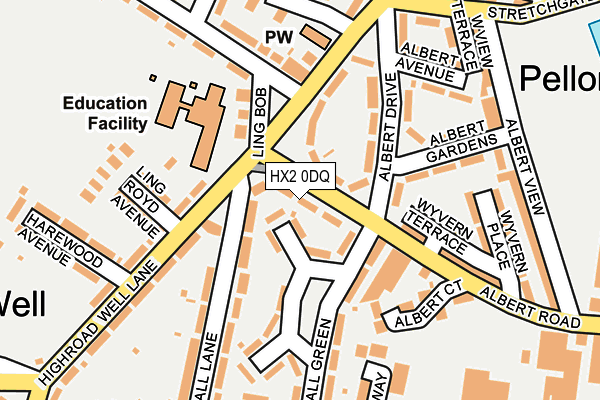 HX2 0DQ map - OS OpenMap – Local (Ordnance Survey) HX2 0DQ map - OS OpenMap – Local (Ordnance Survey)