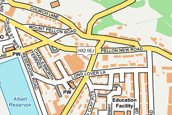 HX2 0EJ map - OS OpenMap – Local (Ordnance Survey) HX2 0EJ map - OS OpenMap – Local (Ordnance Survey)