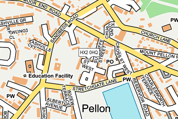 HX2 0HQ map - OS OpenMap – Local (Ordnance Survey)