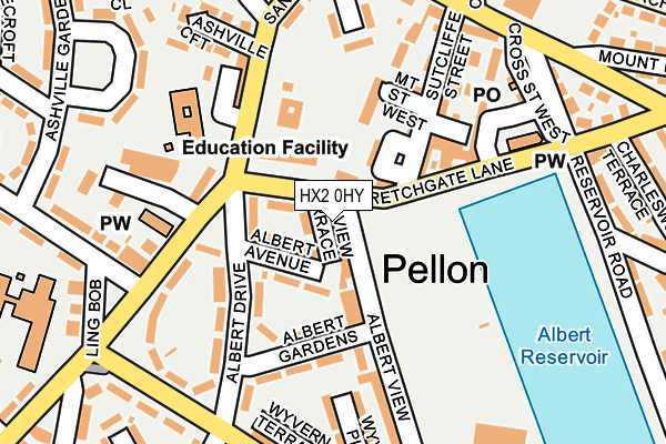 HX2 0HY map - OS OpenMap – Local (Ordnance Survey)
