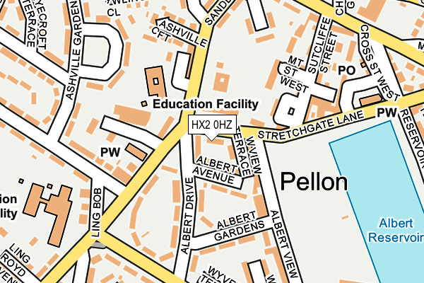 HX2 0HZ map - OS OpenMap – Local (Ordnance Survey) HX2 0HZ map - OS OpenMap – Local (Ordnance Survey)
