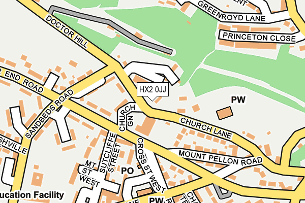 HX2 0JJ map - OS OpenMap – Local (Ordnance Survey) HX2 0JJ map - OS OpenMap – Local (Ordnance Survey)