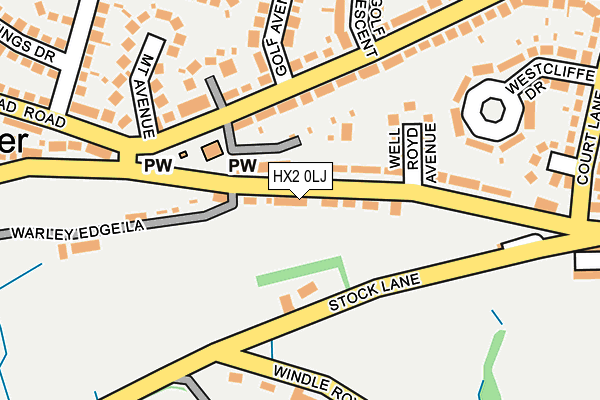 HX2 0LJ map - OS OpenMap – Local (Ordnance Survey) HX2 0LJ map - OS OpenMap – Local (Ordnance Survey)