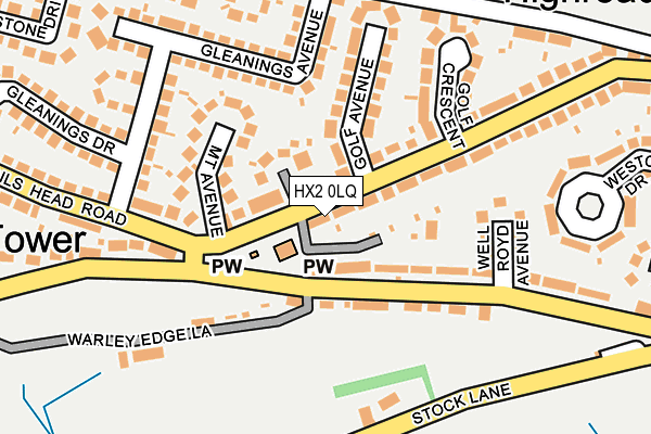 HX2 0LQ map - OS OpenMap – Local (Ordnance Survey) HX2 0LQ map - OS OpenMap – Local (Ordnance Survey)