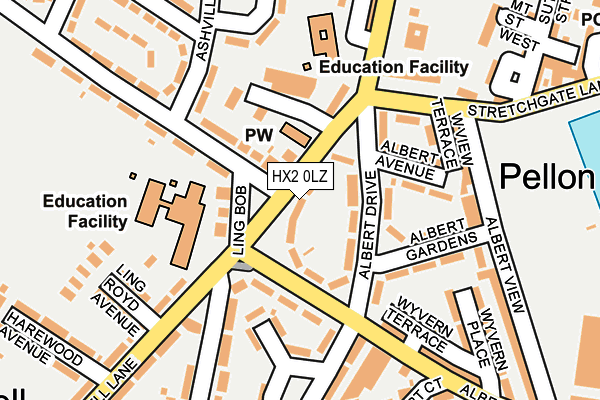 HX2 0LZ map - OS OpenMap – Local (Ordnance Survey) HX2 0LZ map - OS OpenMap – Local (Ordnance Survey)