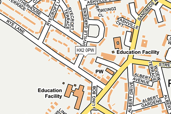 HX2 0PW map - OS OpenMap – Local (Ordnance Survey) HX2 0PW map - OS OpenMap – Local (Ordnance Survey)