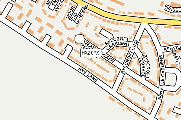HX2 0PX map - OS OpenMap – Local (Ordnance Survey) HX2 0PX map - OS OpenMap – Local (Ordnance Survey)