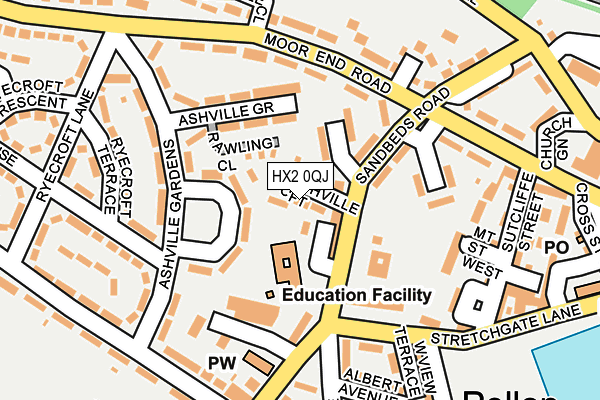 HX2 0QJ map - OS OpenMap – Local (Ordnance Survey) HX2 0QJ map - OS OpenMap – Local (Ordnance Survey)
