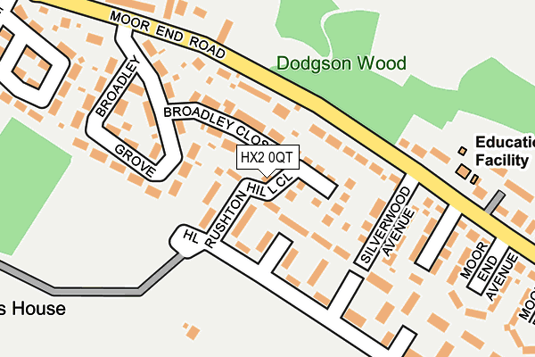 HX2 0QT map - OS OpenMap – Local (Ordnance Survey) HX2 0QT map - OS OpenMap – Local (Ordnance Survey)