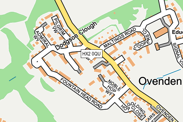 HX2 0QU map - OS OpenMap – Local (Ordnance Survey) HX2 0QU map - OS OpenMap – Local (Ordnance Survey)