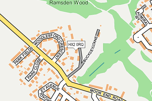 HX2 0RQ map - OS OpenMap – Local (Ordnance Survey) HX2 0RQ map - OS OpenMap – Local (Ordnance Survey)