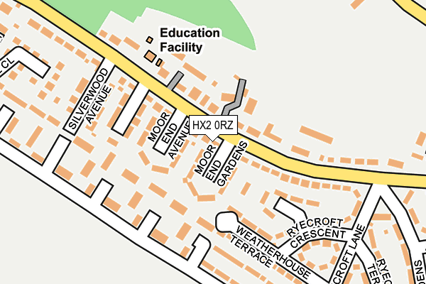 HX2 0RZ map - OS OpenMap – Local (Ordnance Survey) HX2 0RZ map - OS OpenMap – Local (Ordnance Survey)