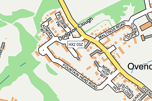 HX2 0SZ map - OS OpenMap – Local (Ordnance Survey) HX2 0SZ map - OS OpenMap – Local (Ordnance Survey)