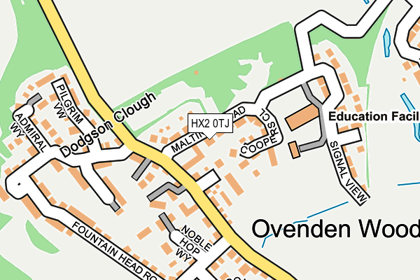 HX2 0TJ map - OS OpenMap – Local (Ordnance Survey) HX2 0TJ map - OS OpenMap – Local (Ordnance Survey)