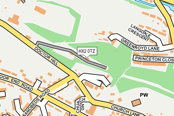 HX2 0TZ map - OS OpenMap – Local (Ordnance Survey) HX2 0TZ map - OS OpenMap – Local (Ordnance Survey)