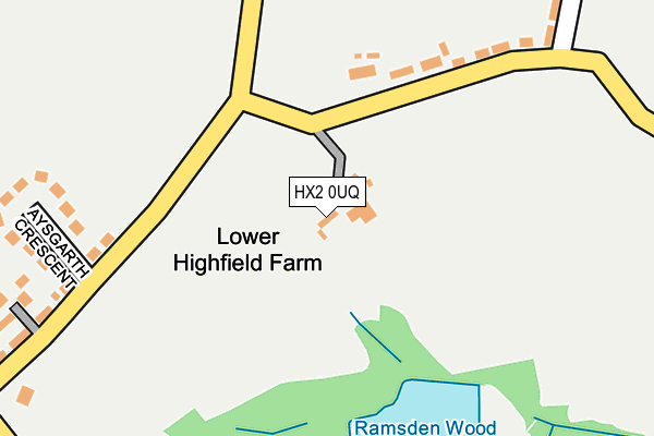 HX2 0UQ map - OS OpenMap – Local (Ordnance Survey) HX2 0UQ map - OS OpenMap – Local (Ordnance Survey)