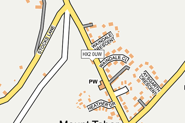 HX2 0UW map - OS OpenMap – Local (Ordnance Survey) HX2 0UW map - OS OpenMap – Local (Ordnance Survey)