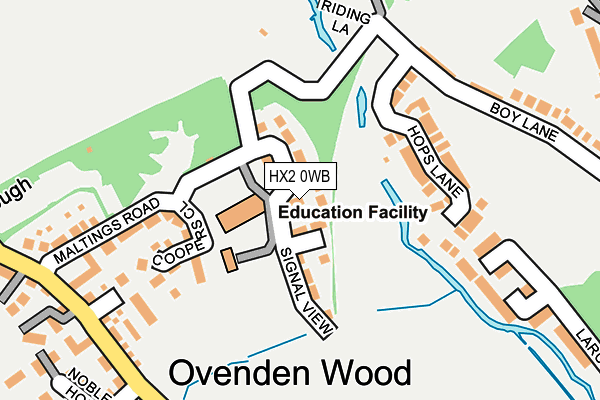 HX2 0WB map - OS OpenMap – Local (Ordnance Survey) HX2 0WB map - OS OpenMap – Local (Ordnance Survey)