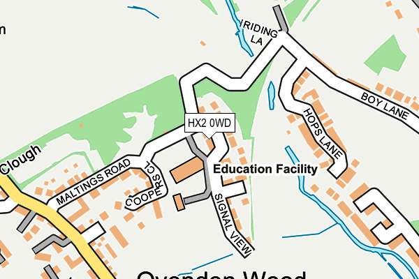 HX2 0WD map - OS OpenMap – Local (Ordnance Survey) HX2 0WD map - OS OpenMap – Local (Ordnance Survey)