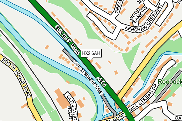 HX2 6AH map - OS OpenMap – Local (Ordnance Survey) HX2 6AH map - OS OpenMap – Local (Ordnance Survey)