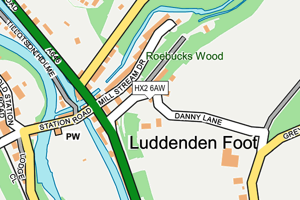 HX2 6AW map - OS OpenMap – Local (Ordnance Survey) HX2 6AW map - OS OpenMap – Local (Ordnance Survey)