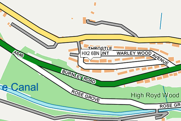 HX2 6BN map - OS OpenMap – Local (Ordnance Survey) HX2 6BN map - OS OpenMap – Local (Ordnance Survey)
