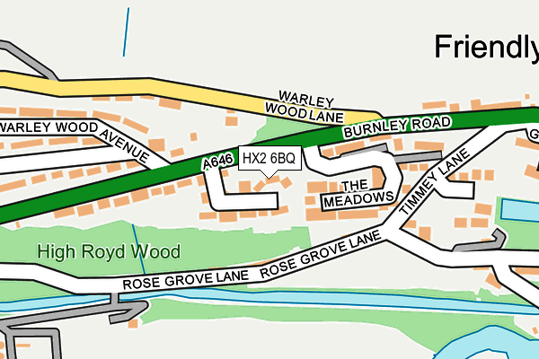 HX2 6BQ map - OS OpenMap – Local (Ordnance Survey) HX2 6BQ map - OS OpenMap – Local (Ordnance Survey)