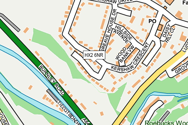 HX2 6NR map - OS OpenMap – Local (Ordnance Survey) HX2 6NR map - OS OpenMap – Local (Ordnance Survey)