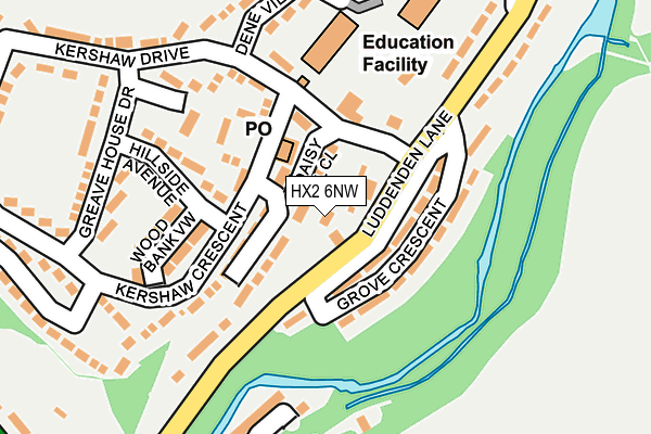 HX2 6NW map - OS OpenMap – Local (Ordnance Survey) HX2 6NW map - OS OpenMap – Local (Ordnance Survey)