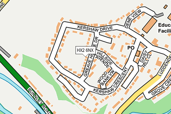 HX2 6NX map - OS OpenMap – Local (Ordnance Survey) HX2 6NX map - OS OpenMap – Local (Ordnance Survey)