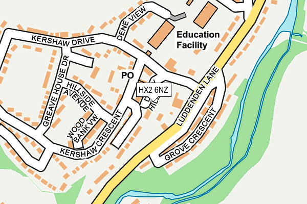 HX2 6NZ map - OS OpenMap – Local (Ordnance Survey)
