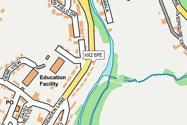 HX2 6PE map - OS OpenMap – Local (Ordnance Survey)