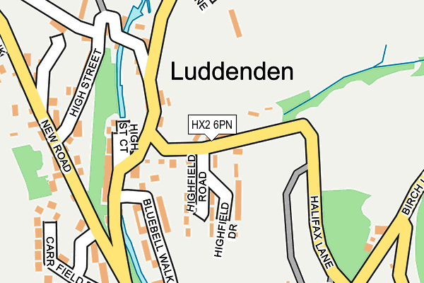 HX2 6PN map - OS OpenMap – Local (Ordnance Survey) HX2 6PN map - OS OpenMap – Local (Ordnance Survey)