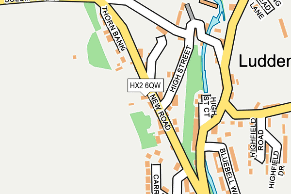 HX2 6QW map - OS OpenMap – Local (Ordnance Survey) HX2 6QW map - OS OpenMap – Local (Ordnance Survey)