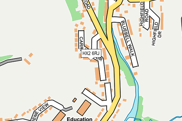 HX2 6RJ map - OS OpenMap – Local (Ordnance Survey) HX2 6RJ map - OS OpenMap – Local (Ordnance Survey)