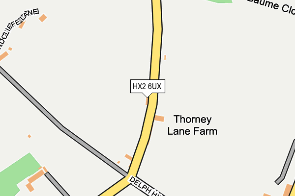 HX2 6UX map - OS OpenMap – Local (Ordnance Survey) HX2 6UX map - OS OpenMap – Local (Ordnance Survey)