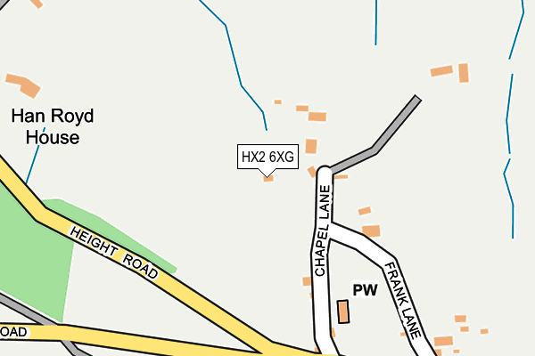 HX2 6XG map - OS OpenMap – Local (Ordnance Survey) HX2 6XG map - OS OpenMap – Local (Ordnance Survey)