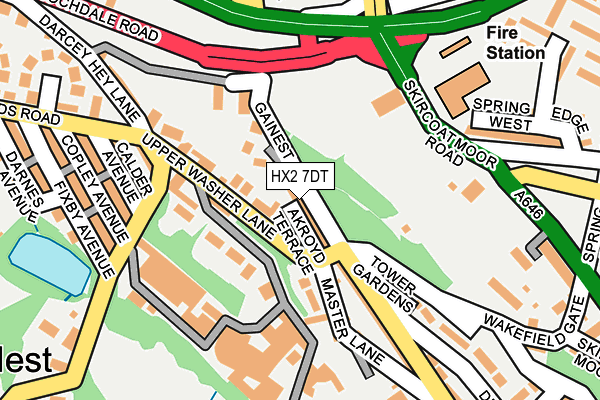 HX2 7DT map - OS OpenMap – Local (Ordnance Survey) HX2 7DT map - OS OpenMap – Local (Ordnance Survey)