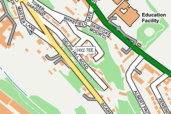 HX2 7EE map - OS OpenMap – Local (Ordnance Survey) HX2 7EE map - OS OpenMap – Local (Ordnance Survey)