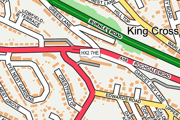 HX2 7HE map - OS OpenMap – Local (Ordnance Survey) HX2 7HE map - OS OpenMap – Local (Ordnance Survey)