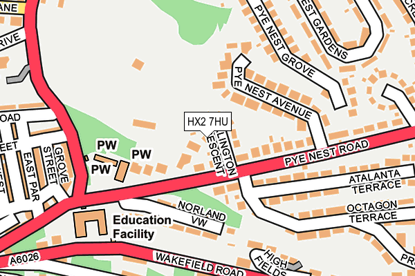 HX2 7HU map - OS OpenMap – Local (Ordnance Survey) HX2 7HU map - OS OpenMap – Local (Ordnance Survey)