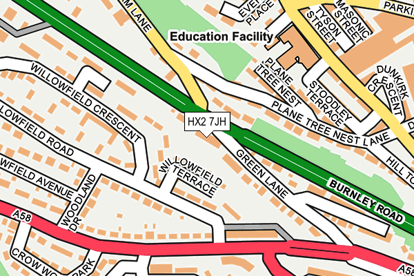 HX2 7JH map - OS OpenMap – Local (Ordnance Survey) HX2 7JH map - OS OpenMap – Local (Ordnance Survey)