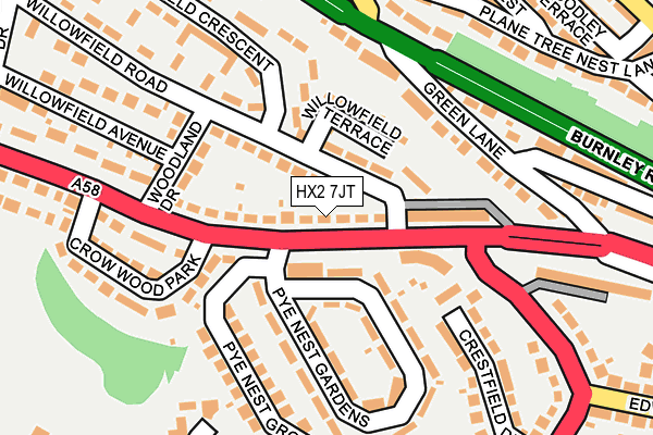 HX2 7JT map - OS OpenMap – Local (Ordnance Survey) HX2 7JT map - OS OpenMap – Local (Ordnance Survey)