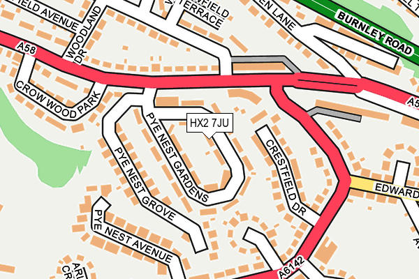 HX2 7JU map - OS OpenMap – Local (Ordnance Survey) HX2 7JU map - OS OpenMap – Local (Ordnance Survey)