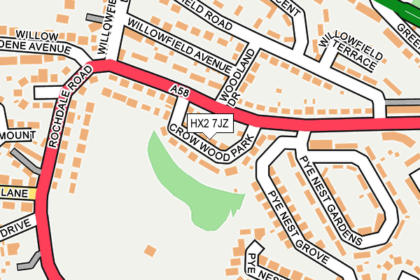 HX2 7JZ map - OS OpenMap – Local (Ordnance Survey) HX2 7JZ map - OS OpenMap – Local (Ordnance Survey)