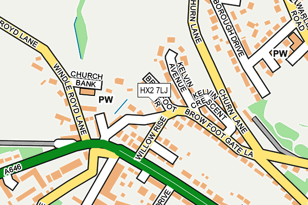 HX2 7LJ map - OS OpenMap – Local (Ordnance Survey) HX2 7LJ map - OS OpenMap – Local (Ordnance Survey)