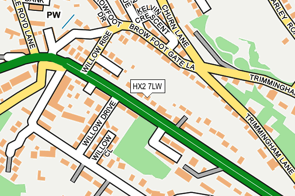 HX2 7LW map - OS OpenMap – Local (Ordnance Survey) HX2 7LW map - OS OpenMap – Local (Ordnance Survey)