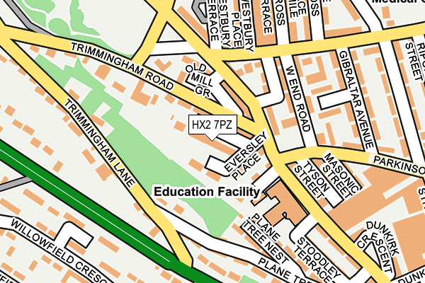 HX2 7PZ map - OS OpenMap – Local (Ordnance Survey)