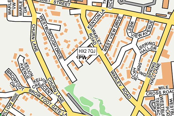 HX2 7QJ map - OS OpenMap – Local (Ordnance Survey) HX2 7QJ map - OS OpenMap – Local (Ordnance Survey)